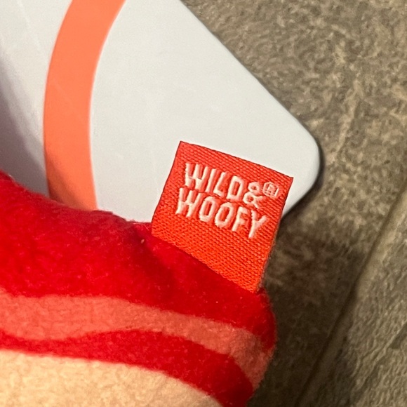 Red Bacon Plush Squeaky Dog Toy - Picture 4 of 6